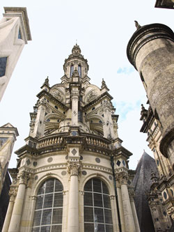 Photograph of one of the many towers on the roof of the Chateau de Chambord in Chambord, France. Photo by Danielle MacDonald 