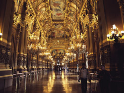 Photograph of the Palais Garnier hallway in Paris, France. Photo by Danielle MacDonald