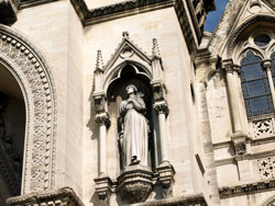 Photograph of the Saint Felicity statue on the Eglise Sainte-Perpetue et Sainte-Felicite de Nimes, France. Photo by Danielle MacDonald