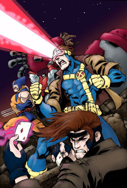 Digital colouration of Eddie Nunez’s X-Men picture coloured by Danielle MacDonald in Adobe Photoshop