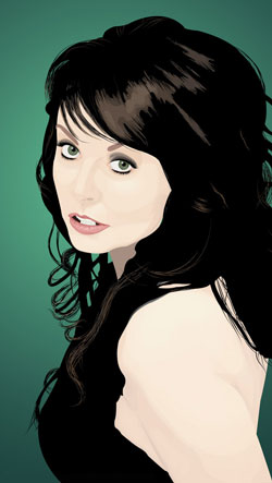 Vector of Sarah Brightman and vector outlines